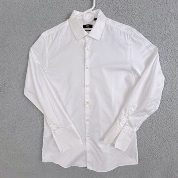 HUGO BOSS MENS DRESS SHIRT WHITE SIZE 16.5x32/33 - Picture 1 of 9